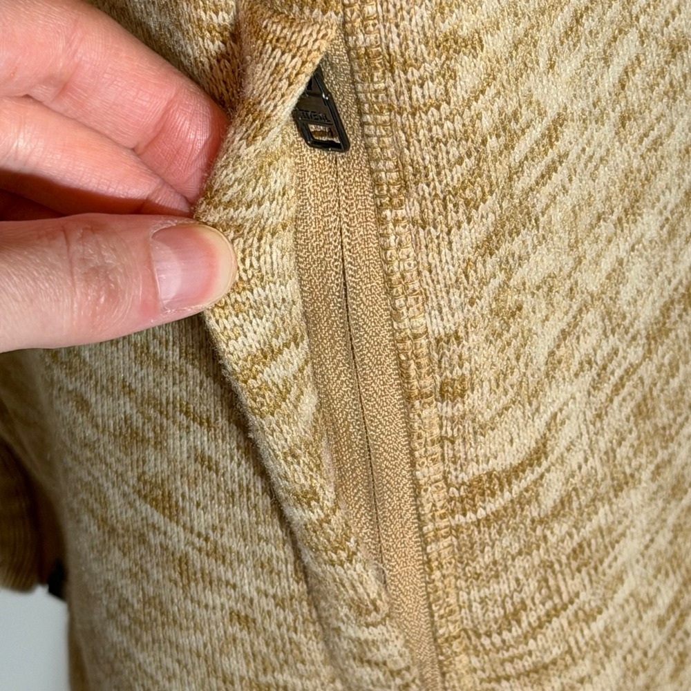 Lands End Oeko-Tex Fleece Vest Full Zip Tan Marled Pockets Womens Large 14-16 - Picture 5 of 10